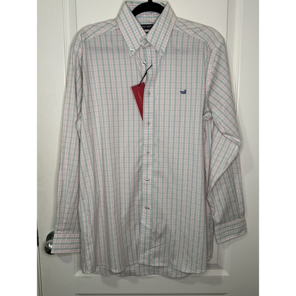 Southern Marsh Men’s Small Idlewild Gingham Performance Button Down Shirt NWT - Picture 1 of 7